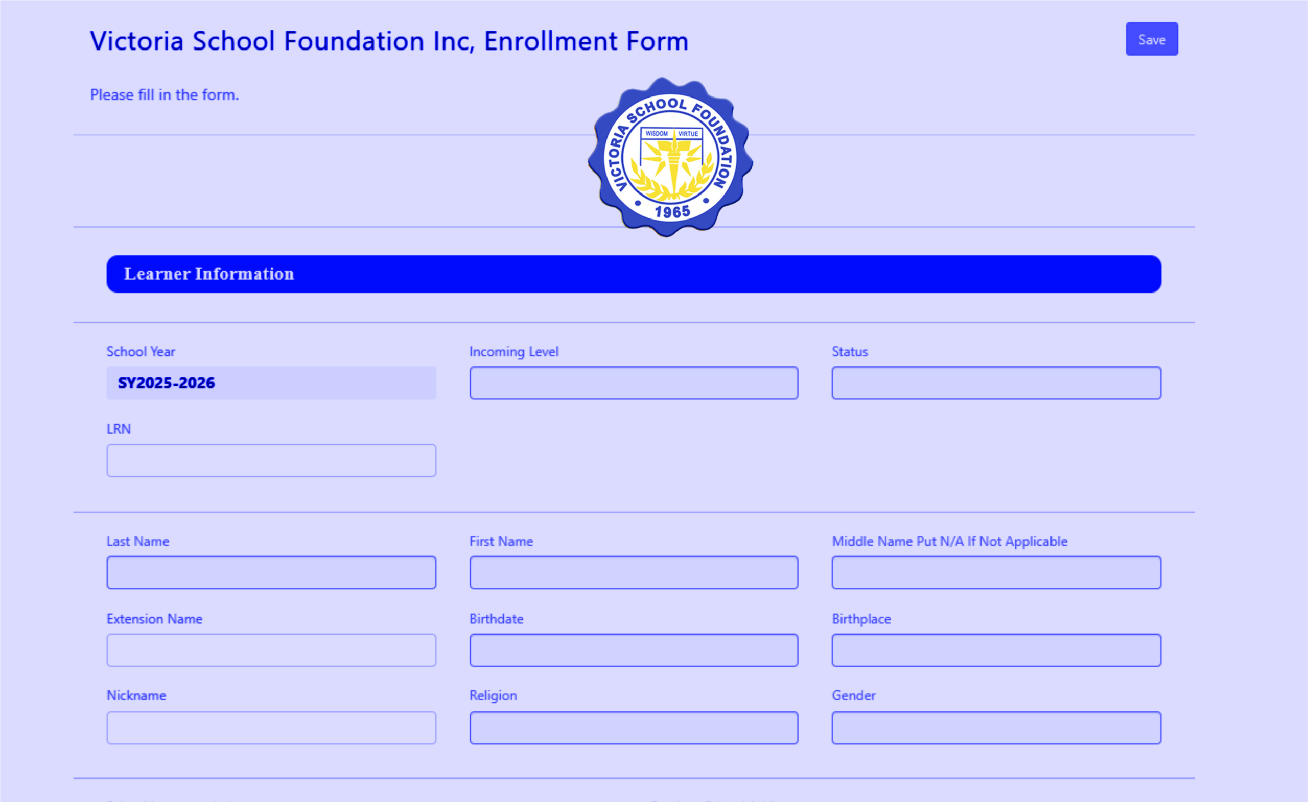 VSF Wela Enrollment Form Ver. 01